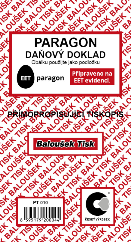 Paragon - daňový doklad samopropisovací Baloušek