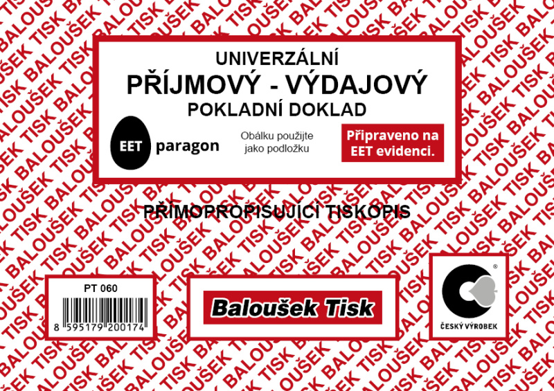 Univerzální příjm.-výdaj. pokl.dokl. A6 samopropisovací Baloušek
