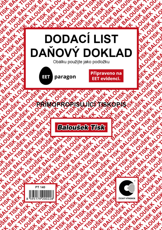 Dodací list - daňový doklad A5 samopropisovací Baloušek
