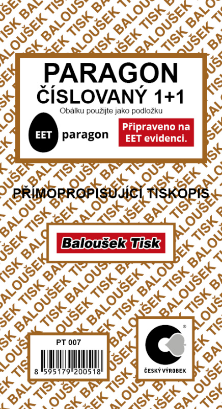 Paragon číslovaný samopropisovací Baloušek