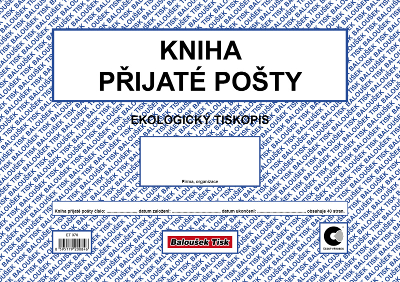 Kniha přijaté pošty A4 oboustranná Baloušek