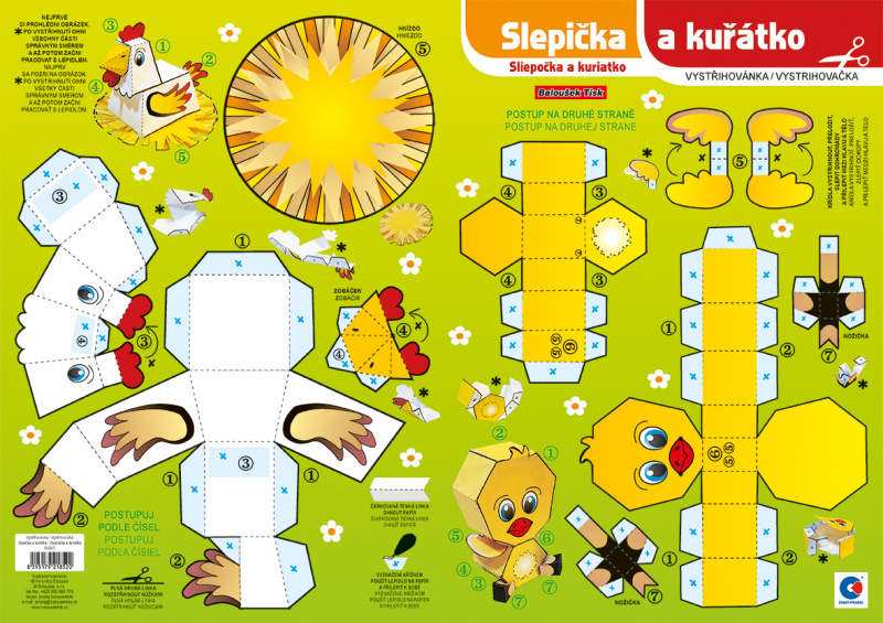 Vystřihovánka - Slepička a kuřátko