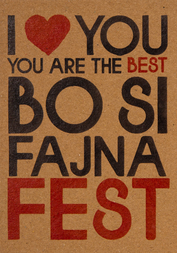 Přáníčko BeBechy - recyklovaný papír - Si fajna