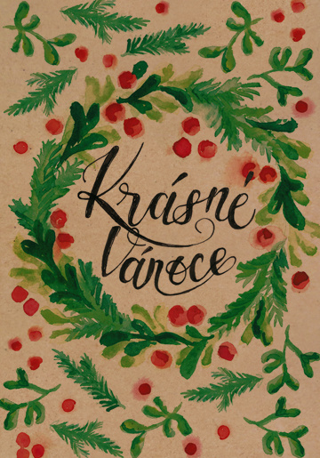 Přáníčko BeBechy - recyklovaný papír - Vánoce 1