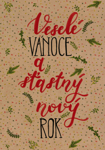 Přáníčko BeBechy - recyklovaný papír - Vánoce 2