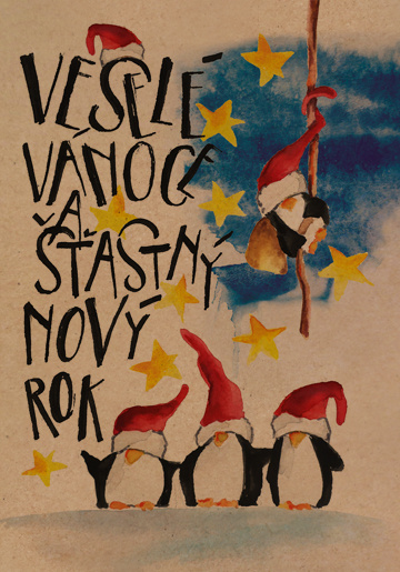 Přáníčko BeBechy - recyklovaný papír - Vánoce 3