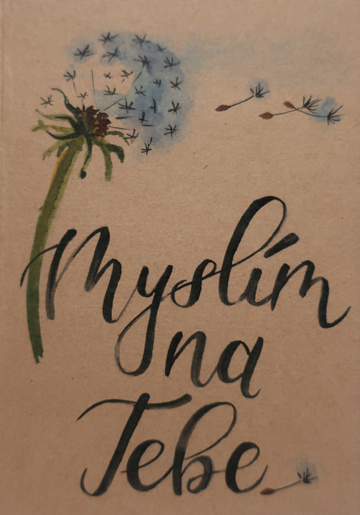 Přáníčko BeBechy - recyklovaný papír - Myslím 2