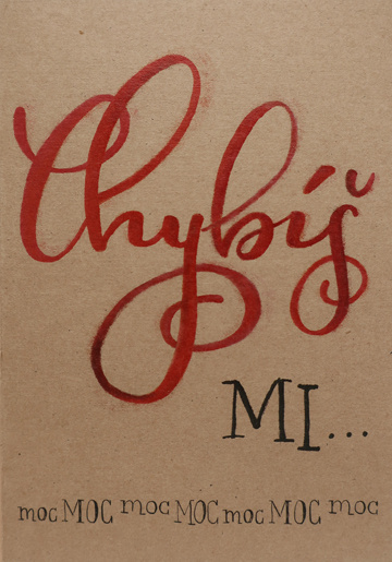 Přáníčko BeBechy - recyklovaný papír - Chybíš mi