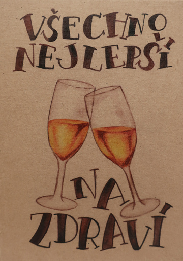 Přáníčko BeBechy - recyklovaný papír - Na zdraví