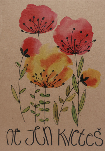 Přáníčko BeBechy - recyklovaný papír - Ať kveteš