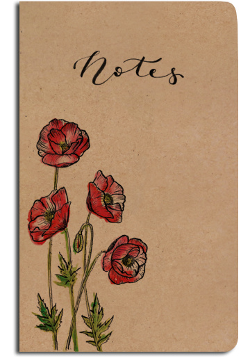 Notes linkovaný A5 Kraft - Vlčí máky