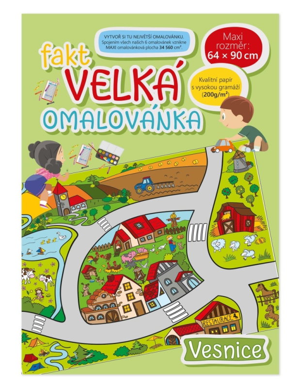 Fakt velká omalovánka: Vesnice - kniha z kategorie Omalovánky