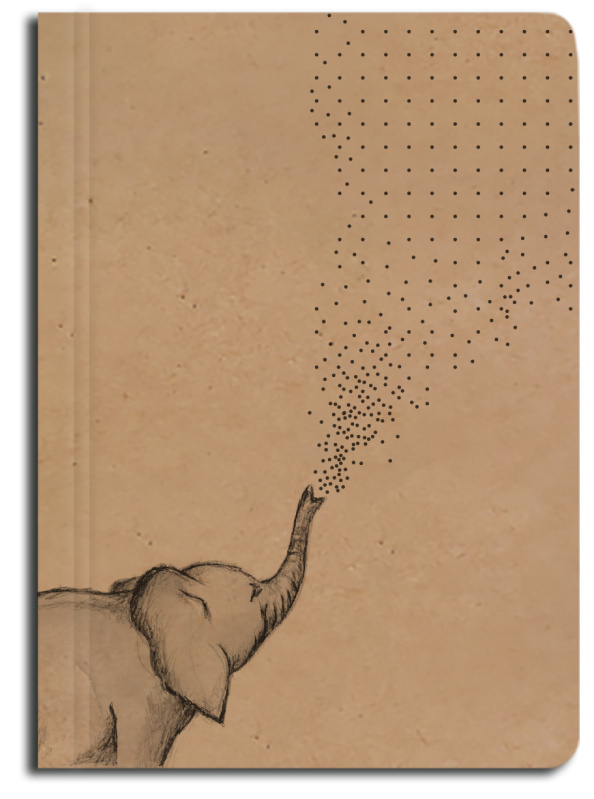 Notes tečkovaný A6 kraft Slon