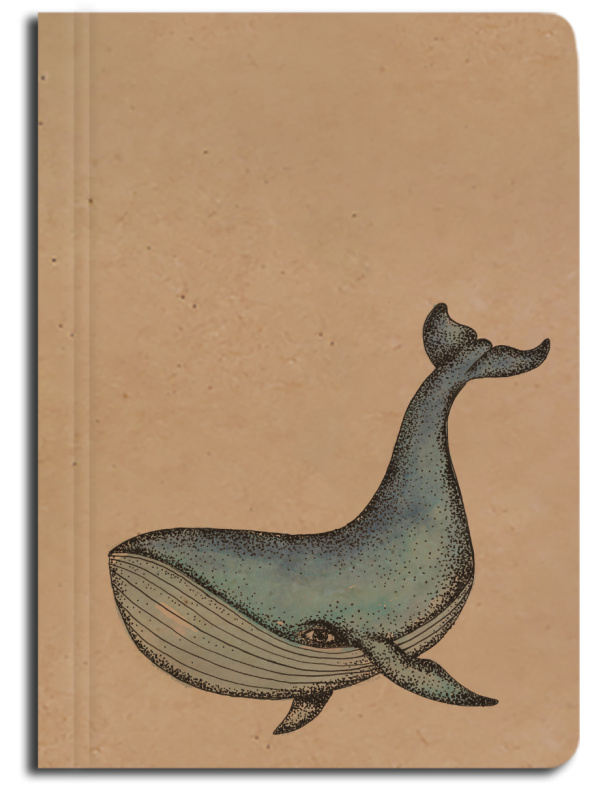Notes prázdný A6 kraft Velryba
