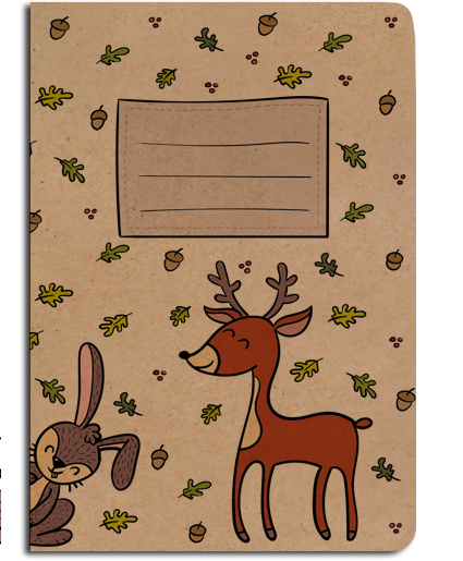 Sešit linkovaný - A5 - kraft - srnec