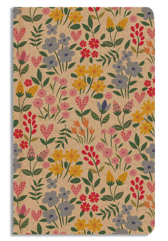 Notes linkovaný A5 kraft Kvítí