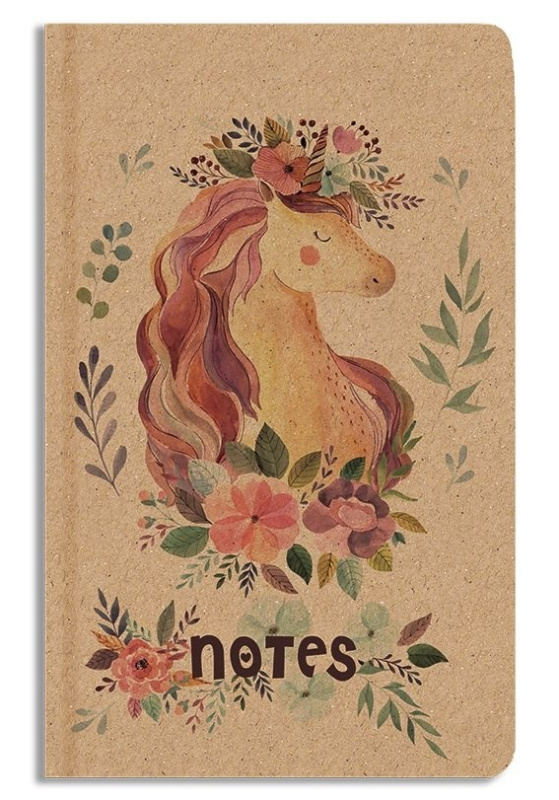Notes prázdný A5 kraft Jednorožec