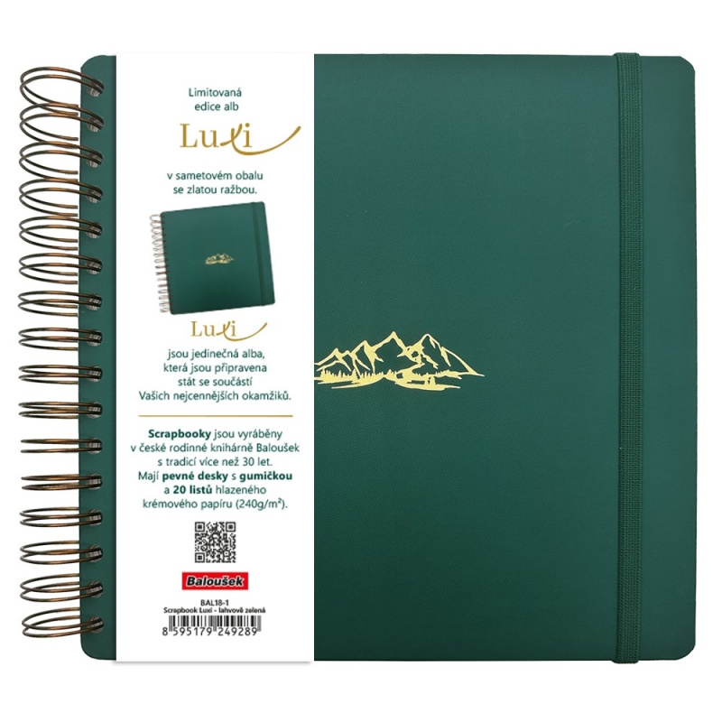 Scrapbook Luxi lamino lahvově zelená
