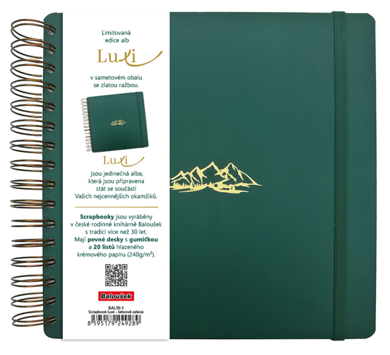 Scrapbook Luxi lamino lahvově zelená