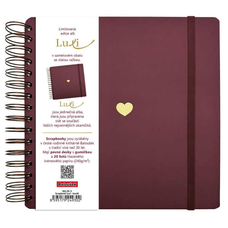 Scrapbook Luxi lamino bordó