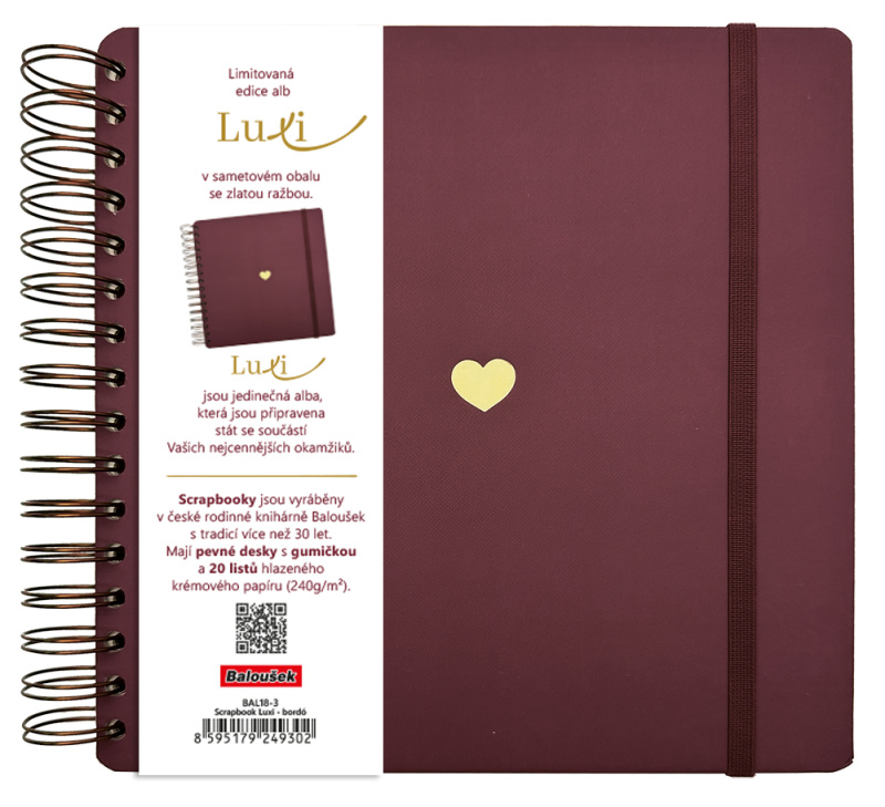 Scrapbook Luxi lamino bordó