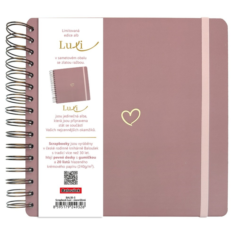 Scrapbook Luxi lamino starorůžová