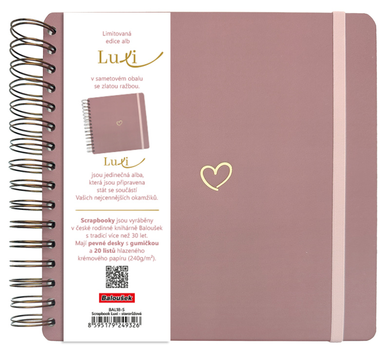 Scrapbook Luxi lamino starorůžová