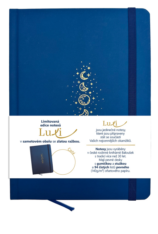 Notes Luxi prázdný A5 lamino námořnická modrá