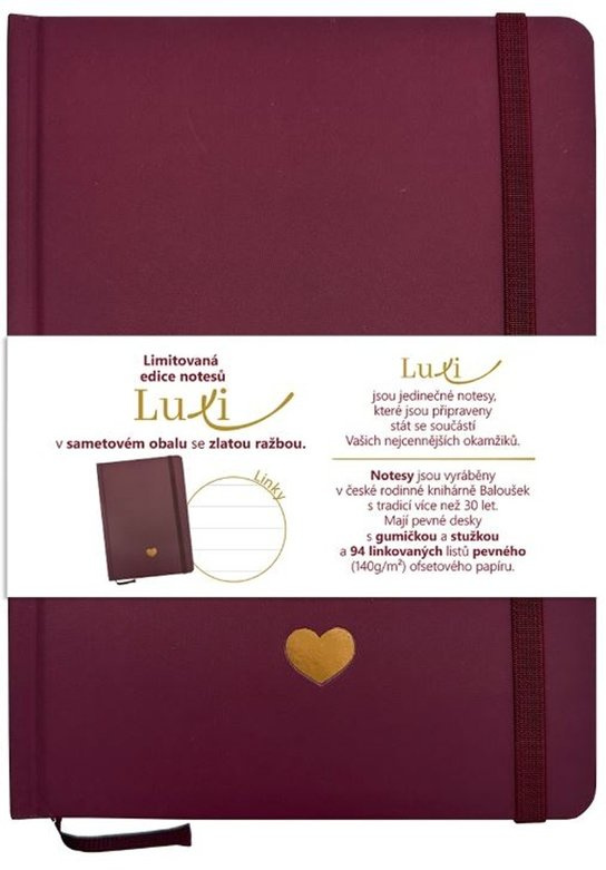 Notes Luxi linky A5 lamino bordó