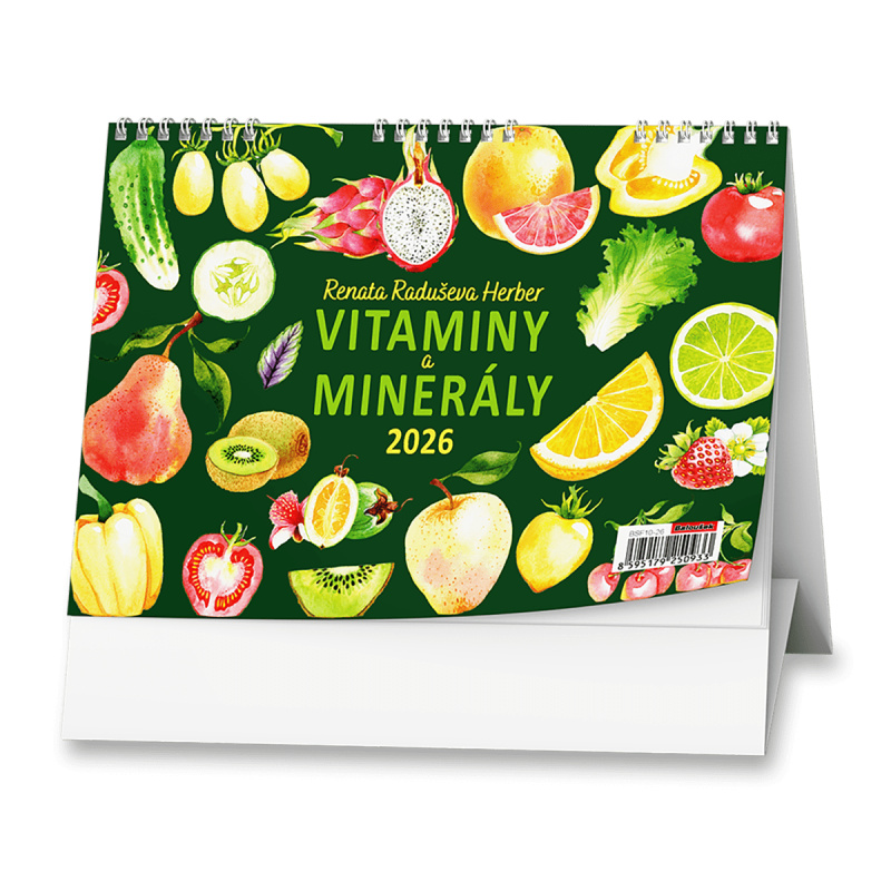 Vitamíny a minerály 2026 - stolní obrázkový kalendář