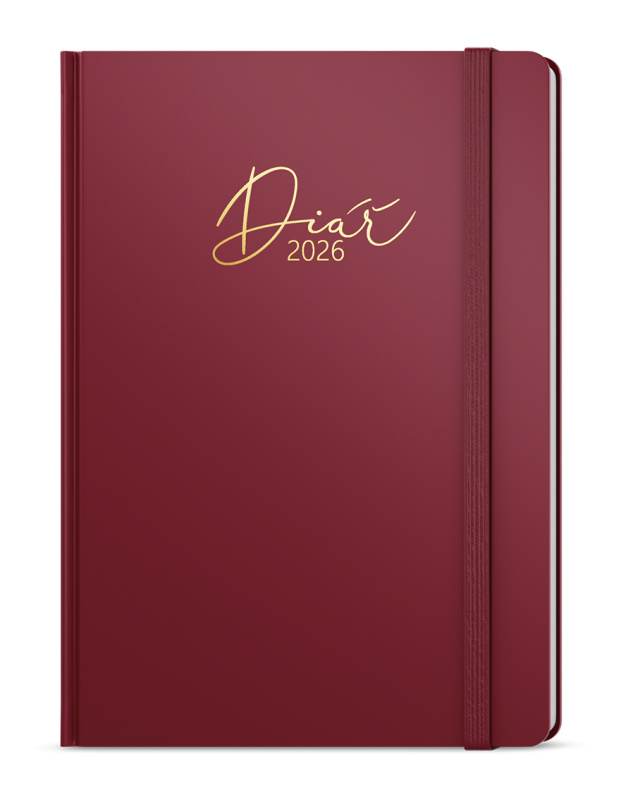 Denní diář 2026 David Luxi A5 bordó