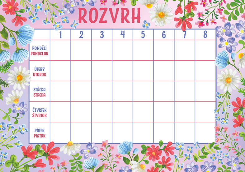 Rozvrh hodin - Květiny