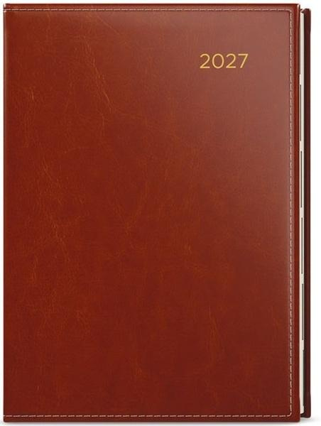 Týdenní diář 2027 Baloušek Oskar Premier A5 hnědá