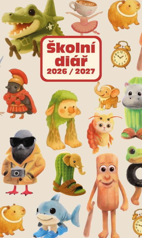 Školní týdenní diář 2026-2027 Baloušek Kamil lamino Postavičky