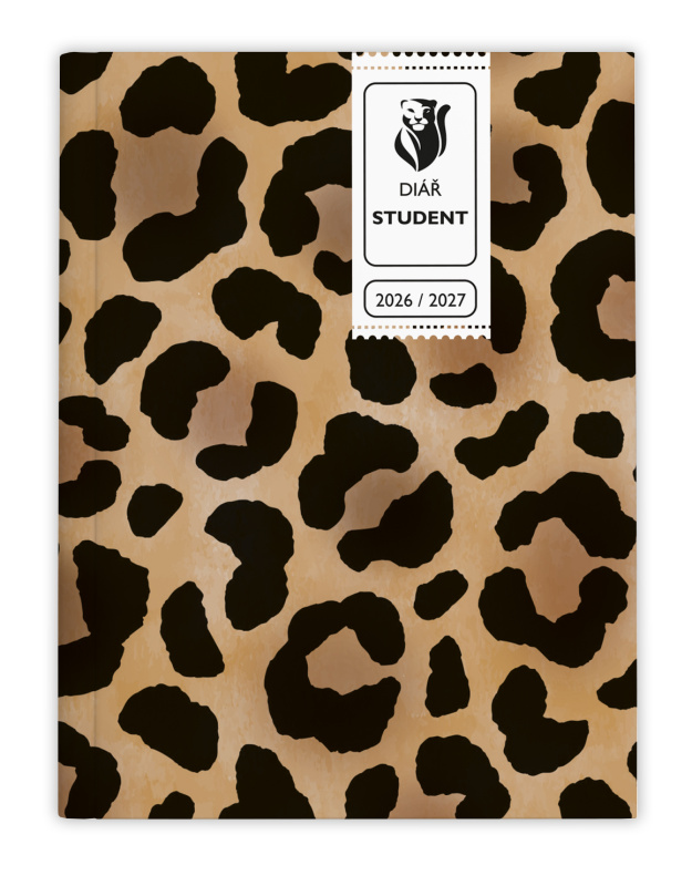 Týdenní diář 2027 Baloušek Student V8 lamino kapesní Leopard