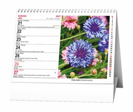Stolní kalendář 2027 Baloušek Květiny týdenní