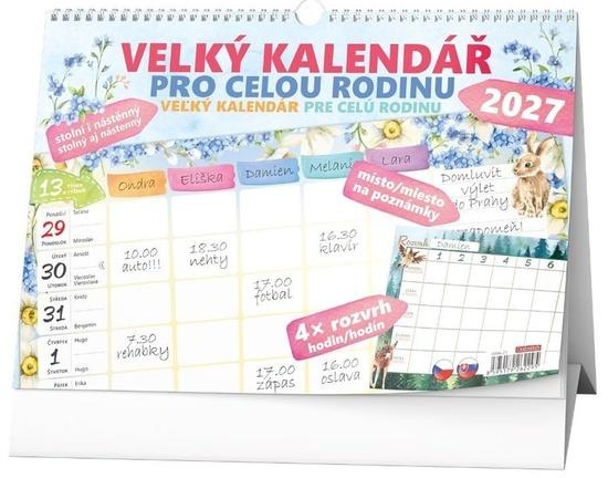 Stolní kalendář 2027 Baloušek Velký kalendář pro celou rodinu
