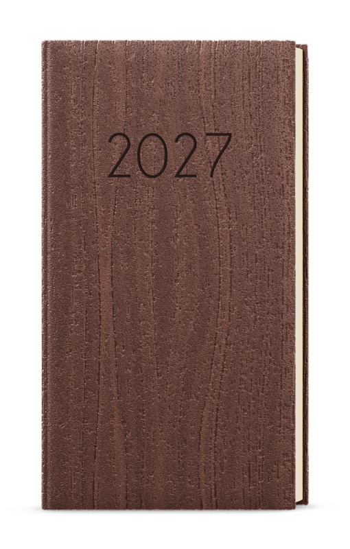 Týdenní diář 2027 Baloušek Jakub Wood kapesní hnědá