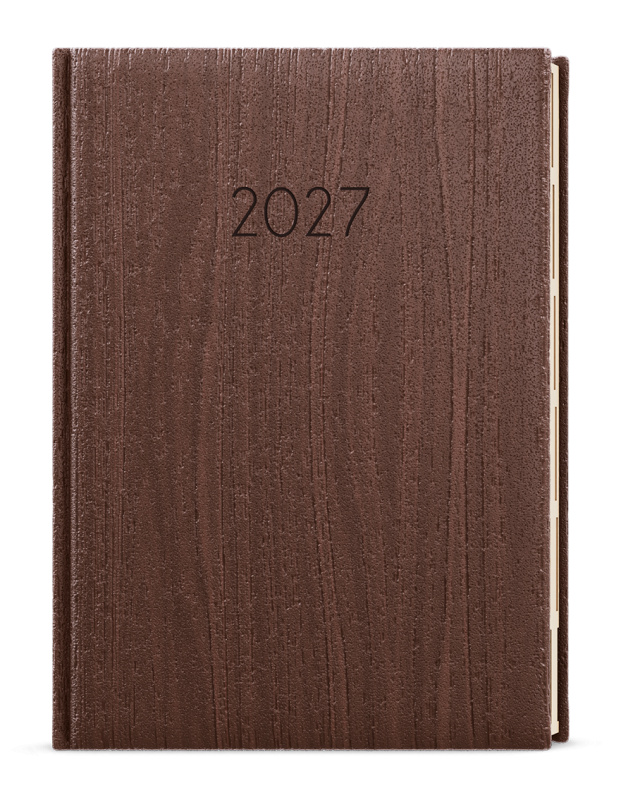 Týdenní diář 2027 Baloušek Oskar Wood A5 hnědá