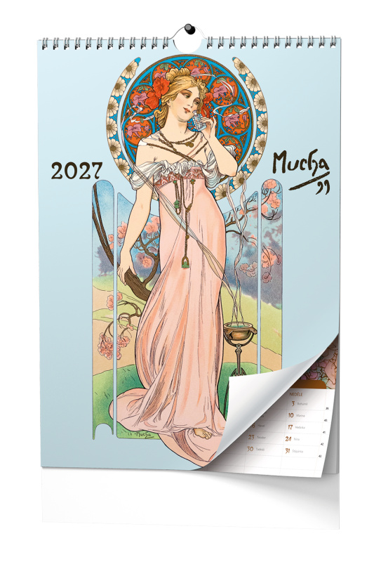 Nástěnný kalendář 2027 Baloušek poznámkový Alfons Mucha