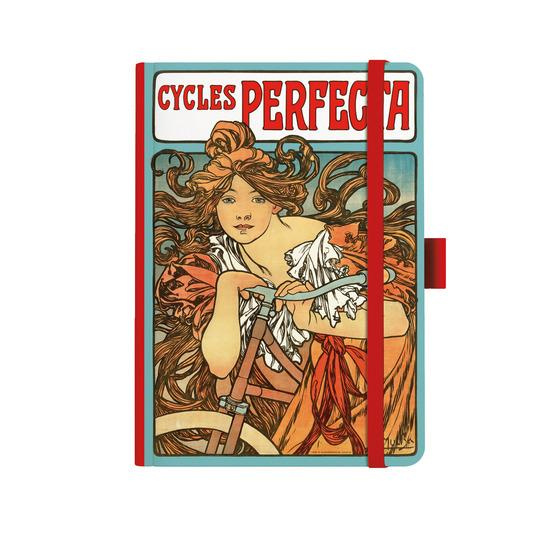 Notes tečkovaný A5 Baloušek Premium 120g Alfons Mucha červený