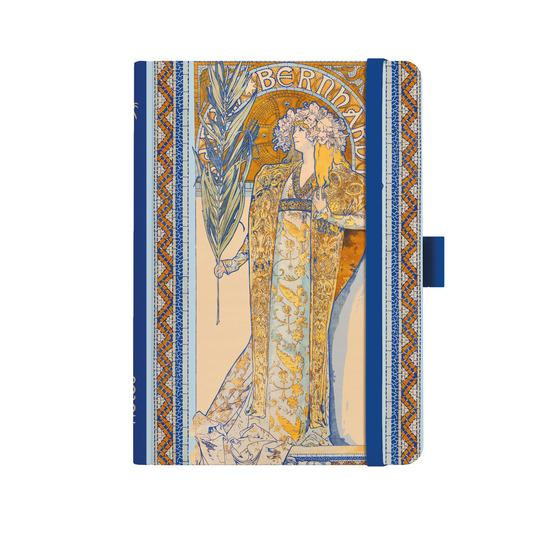Notes linkovaný A5 Baloušek Premium 120g Alfons Mucha modrý