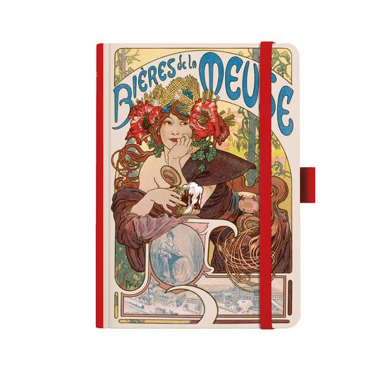 Notes čistý A5 Baloušek Premium 120g Alfons Mucha červený