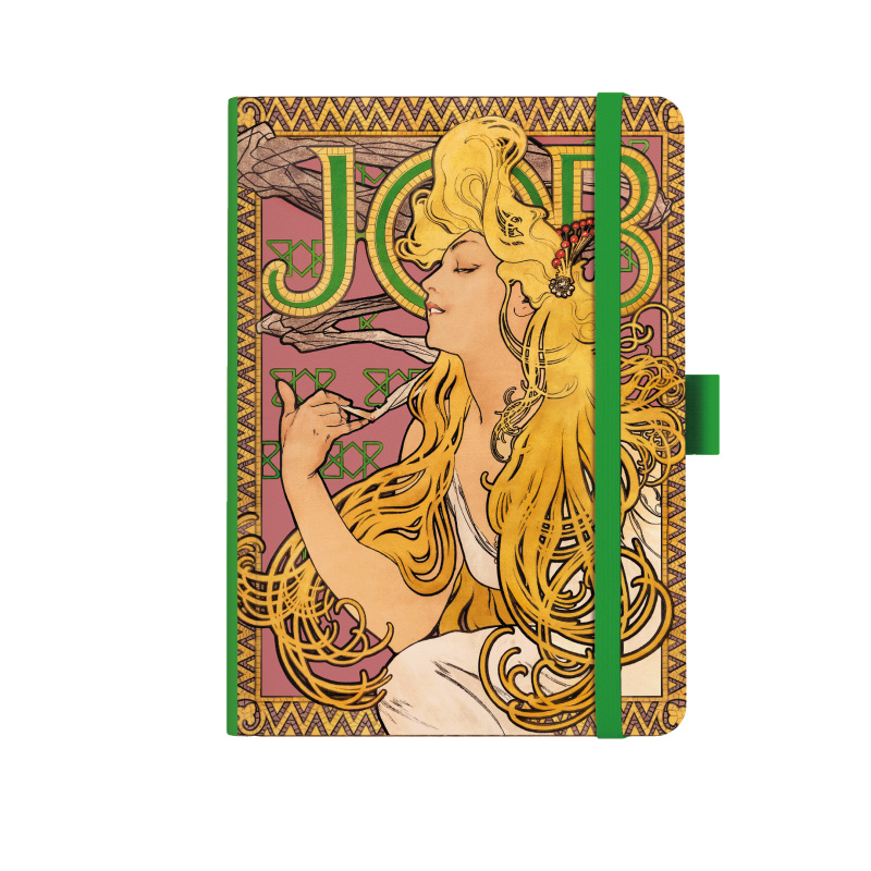 Notes čistý A5 Baloušek Premium 120g Alfons Mucha zelený