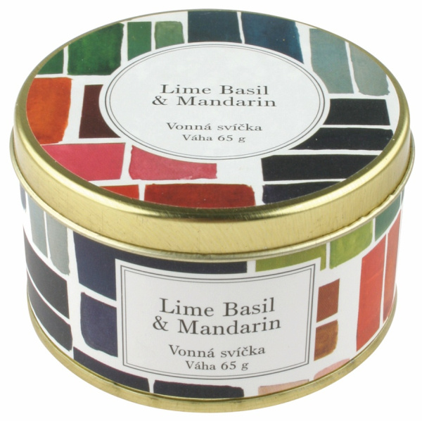 Vonná svíčka Lime Basil a Mandarin, 65 g v plechové krabičce Anděl Přerov s.r.o.