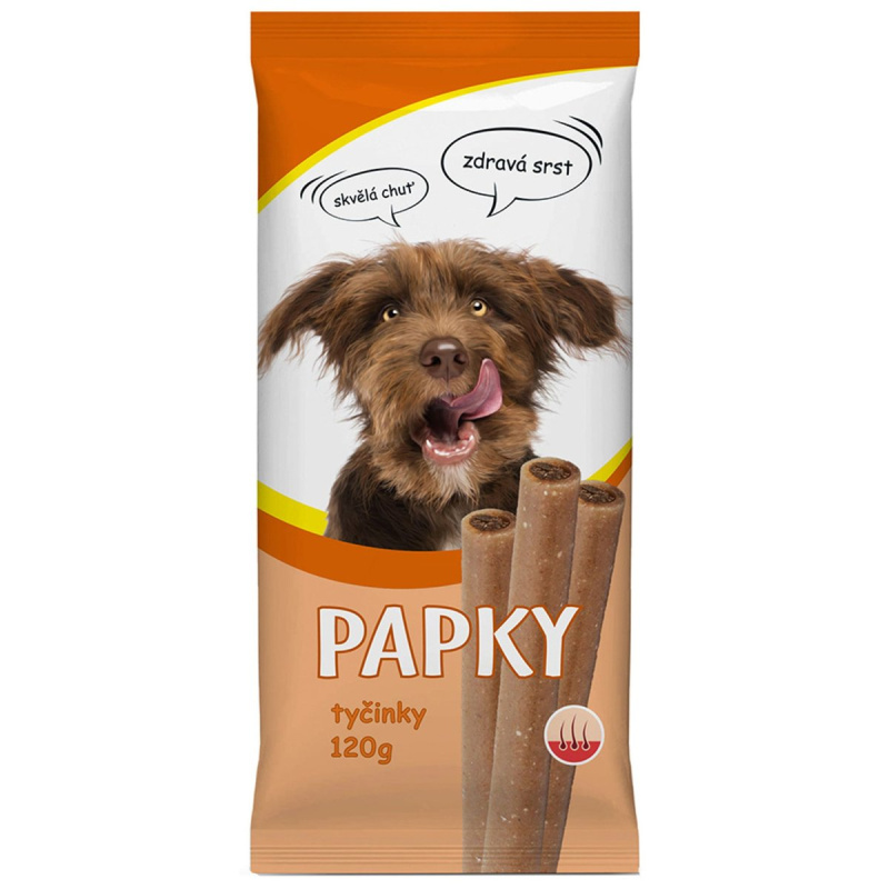 Akinu Papky Tyčinky na srst a kůži pamlsek pro psy