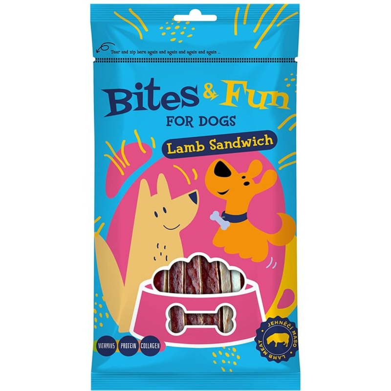 Akinu Bites & Fun jehněčí sendvič pamlsek pro psy