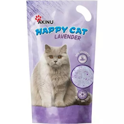 Akinu Happy Cat silikagel stelivo 3,6l levandule 1490g