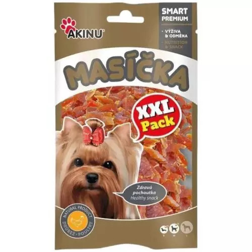 Akinu masíčka pamlsky kuřecí proužky xxl 90g
