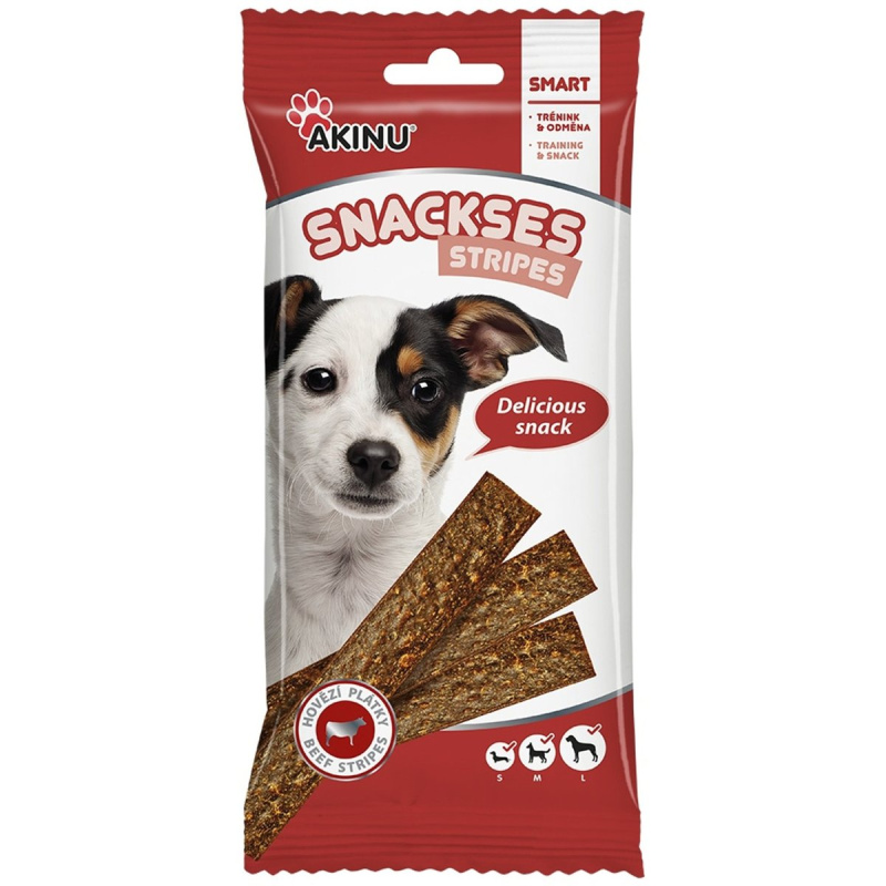Akinu Snackses hovězí plátky pamlsek pro psy